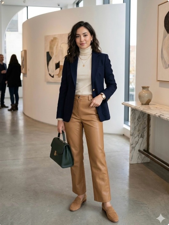 Wilfred Pants - Wilfred Camel Wide-Leg Faux Leather Pants